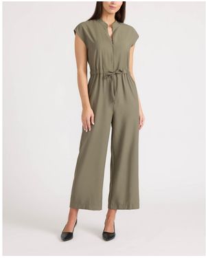 Ellen Tracy Crinkle Jumpsuit - Green