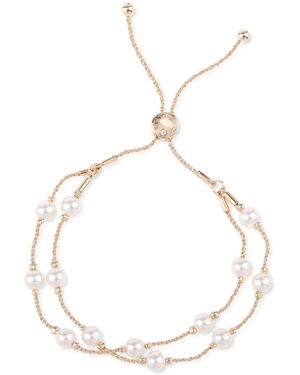 Charter Club Imitation Pearl Double-row Slider Bracelet - White