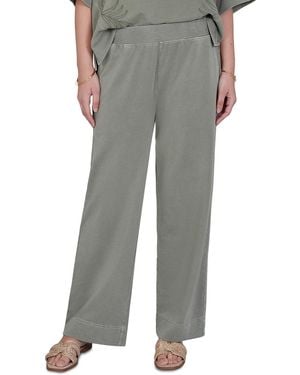 Ruby Rd. Petite Snow Wash Elastic Waist Pants - Gray