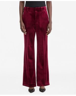 INC International Concepts Velvet High-waist Wide-leg Pants - Red