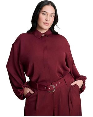 Eloquii Plus Size High Low Hem Tunic - Red
