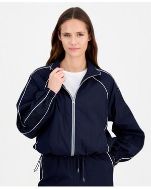 On 34th Relaxed Fit High Collar Track Jacket - Blue