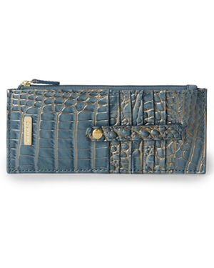 Brahmin Credit Card Melbourne Embossed Leather Wallet - Blue