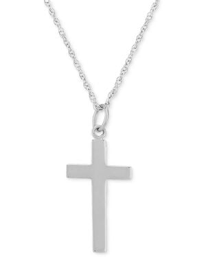 Macy's Flat Cross Necklace Set - White