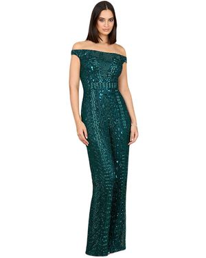 Lara Beaded Off Shoulder Jumpsuit - Green
