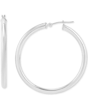 Macy's 14k Gold Hoop Earrings (1-1/2") - White