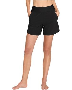 Lands' End Curvy Fit 5" Quick Dry Board Shorts Swim Shorts - Black