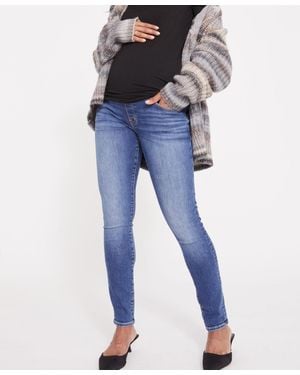 Hatch Collection Maternity Over The Bump Slim Jean - Blue