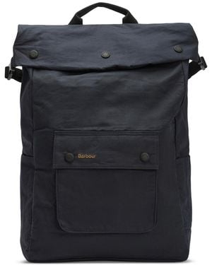 Barbour Transport Stud-fastening Flap Backpack - Black