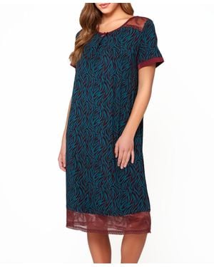 iCollection Zebra Patterned Sleep Shirt - Blue