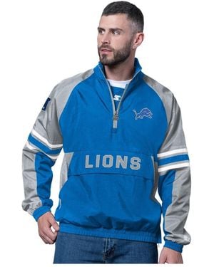 Starter Detroit Lions Prospect Half-zip Pullover Sweatshirt - Blue