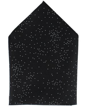 Trafalgar Mystere Metallic Star Light 12 X 12 Silk Pocket Square - Black