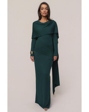JLUXLABEL Glitz Asymmetric Maxi Dress - Green