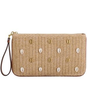 Rebecca Minkoff Ashlee Straw Envelope Wristlet - Natural