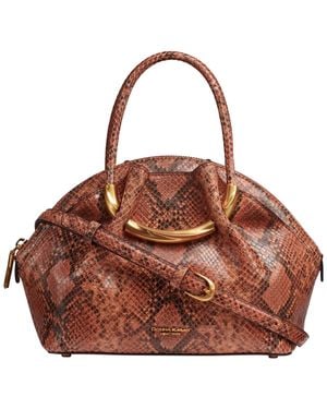 Donna Karan Oxford Medium Leather Satchel Bag - Brown