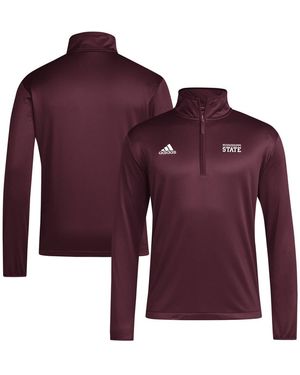 adidas Mississippi State Bulldogs 2024 Coaches Sideline Quarter-zip Sweatshirt - Purple