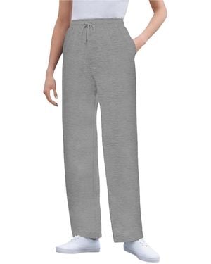 Woman Within Within Tall Better-fleece Pull-on Drawstring Sweatpants - Gray
