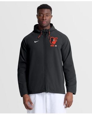 Nike Black Baltimore Orioles Authentic Collection Raglan Therma-fit Full-zip Hooded Jacket
