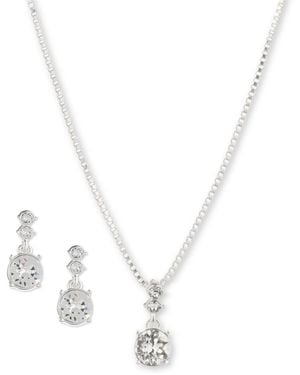 Nine West Boxed Necklace And Earring Set - Metallic