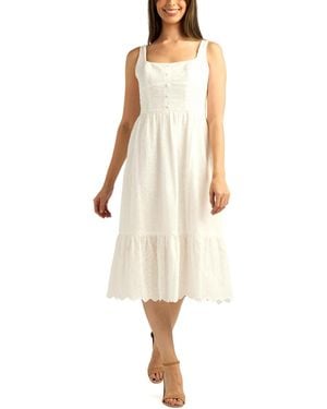 Bcx Square Neck Midi Dress - Natural