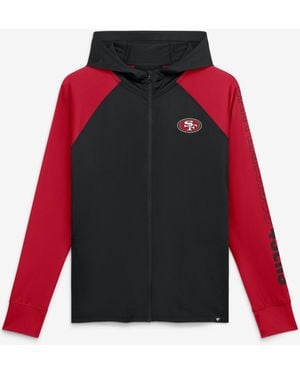 Fanatics Black/scarlet San Francisco 49ers Cornerback Blitz Raglan Full-zip Hoodie - Red