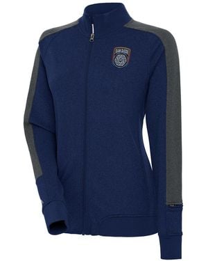 Antigua San Diego Fc Strike Anthem Full-zip Jacket - Blue