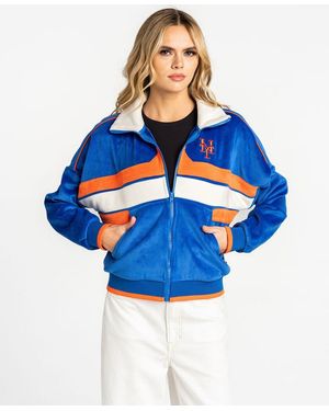 The Wild Collective New York Mets Velvet Cord Full-zip Jacket - Blue