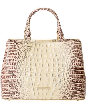 Brahmin Denise Medium Leather Satchel Handbag - Natural