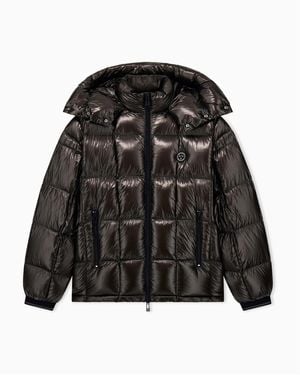 ARMANI EXCHANGE | Nylon Metllic Shine Down Hood - Black