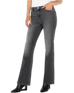 Liverpool Los Angeles Lucy Mid-rise Bootcut Rhinestone-embellished Jeans - Gray