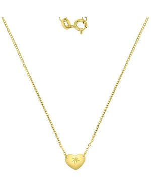 Roxy Waterproof Heart Palm Tree 16+1+1'' Necklace - Metallic