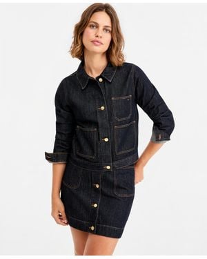 Tommy Hilfiger Cotton Collared Denim Jacket - Black