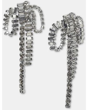Givenchy Crystal Statement Bow Chandelier Earrings - White