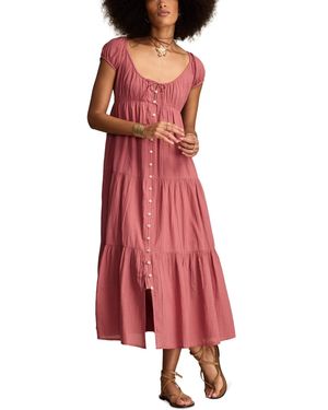 Lucky Brand Button-front Tiered Midi Dress