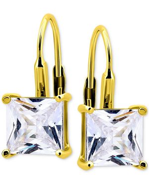 Giani Bernini Cubic Zirconia Square Leverback Drop Earrings - White