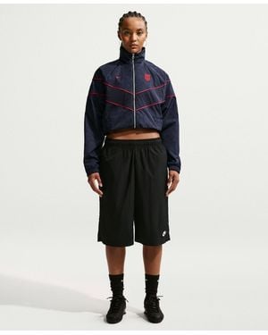 Nike Usmnt Windrunner Uv Woven Full-zip Jacket - Blue