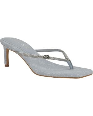 Guess Mayan Rhinestone Thong Kitten Heel Sandals - White