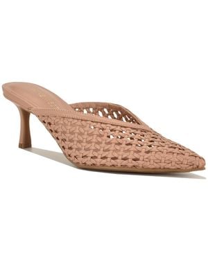 Nine West Amelli Woven Kitten Heel Mules Pumps - Pink