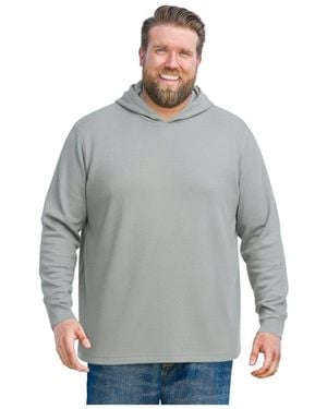 Kingsize Big & Tall Ribbed Hoodie - Gray