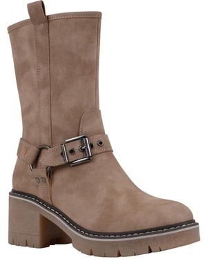 Gc Shoes Knox Buckle Lug Sole Block Heel Mid Calf Boots - Brown