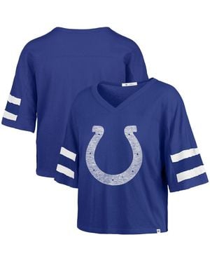 '47 Indianapolis Colts Premier Scout Cropped V-neck T-shirt - Blue