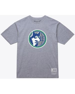 Mitchell & Ness And Minnesota Timberwolves Hardwood Classics Arch T-shirt - Gray