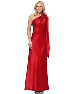Betsy & Adam One-shoulder Ball Gown - Red