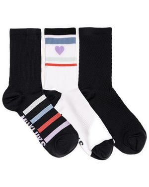 Muk Luks 3 Pair Pack Compression Crew Nylon Socks - Black