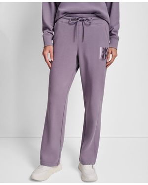 DKNY Sport Stacked Transfer Logo Track Pants - Purple