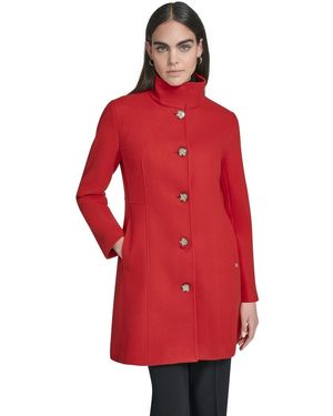 Calvin Klein Stand Collar Coat - Red