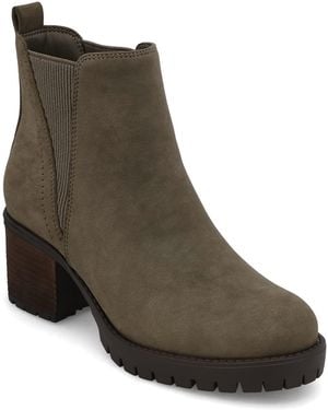 MIA Jody Lug Sole Wide-width Chelsea Booties - Brown