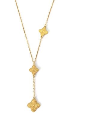Adornia Tarnish Resistant Pointed 3-clover Y-necklace - Metallic