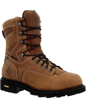 Georgia Boot Comfort Core Waterproof Low Heel Logger Work Boot - Brown