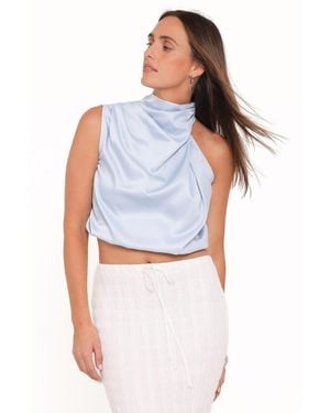 Petal & Pup Cinzia Satin One-shoulder Top - White